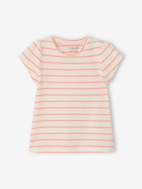 Lot 2 T-shirt bébé fille fantaisie bleu clair+rose 3 - vertbaudet enfant 