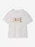Tee-shirt fille imprimé manches courtes écru+mauve+rose+vert sauge 1 - vertbaudet enfant 