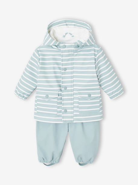 Ensemble pluie bébé garçon ciré et pantalon bleu grisé 7 - vertbaudet enfant 