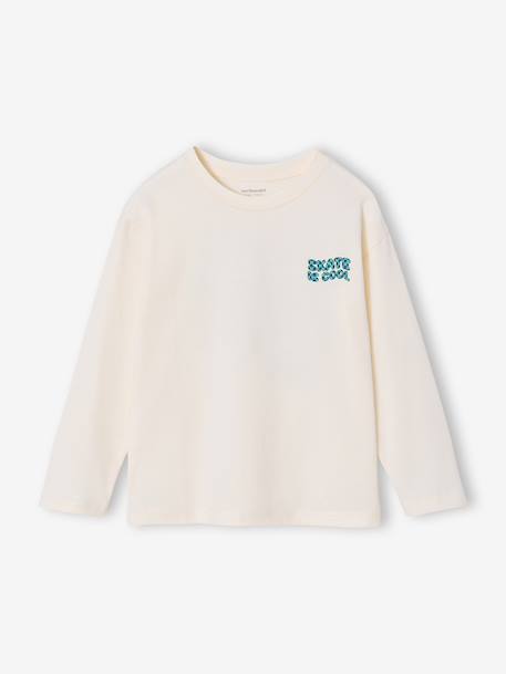 T-shirt manches longues garçon bleu ardoise+écru 7 - vertbaudet enfant 