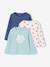 Lot de 3 t-shirts fille fantaisie manches longues anthracite+bleu grisé+corail+indigo+rose 23 - vertbaudet enfant 