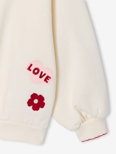 Sweat fille avec patchs écru 5 - vertbaudet enfant 