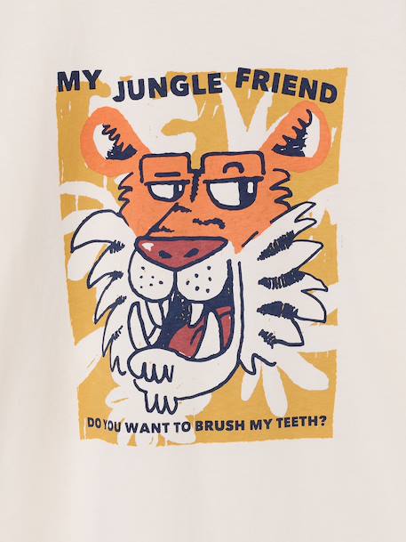T-shirt garçon manches courtes animaux blanc+écru+vert sapin 7 - vertbaudet enfant 