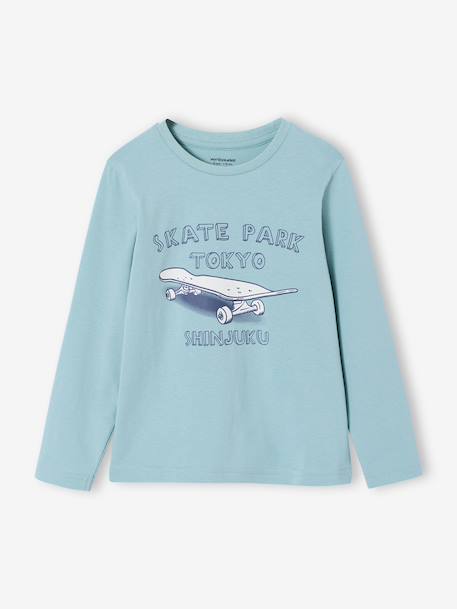 T-shirt garçon imprimé blanc chiné+bleu grisé+marine 4 - vertbaudet enfant 