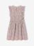 Robe fille en seersucker manches volantées blanc imprimé+carreaux rouge+vanille+vert sauge 2 - vertbaudet enfant 