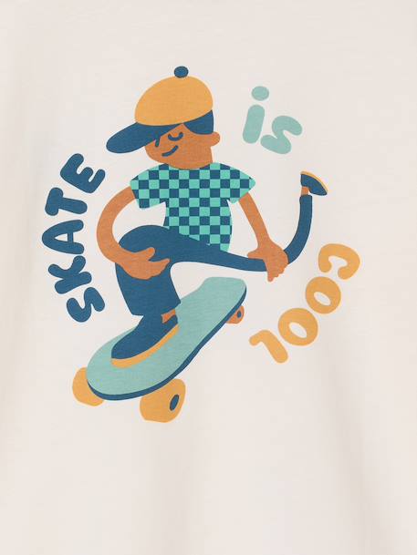T-shirt manches longues garçon bleu ardoise+écru 6 - vertbaudet enfant 