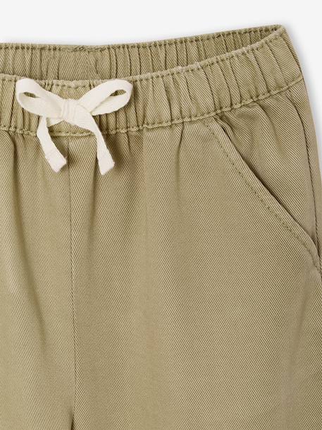 Pantacourt large fille lyocell kaki+lilas 3 - vertbaudet enfant 