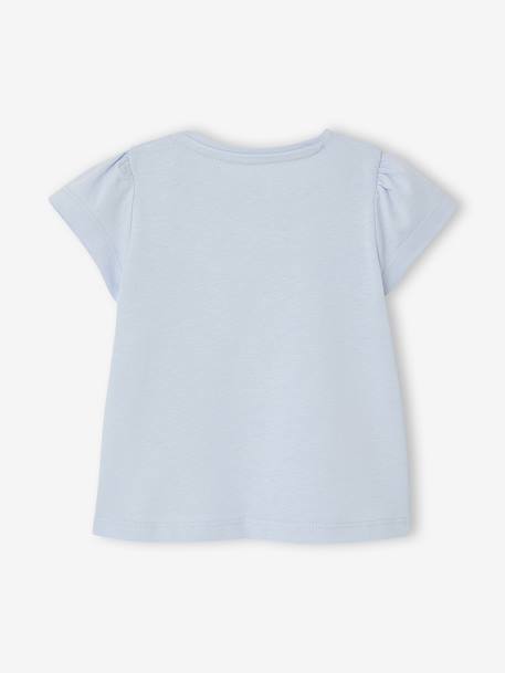Lot 2 T-shirt bébé fille fantaisie bleu clair+rose 6 - vertbaudet enfant 