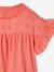 T-shirt fille manches détails brodés corail+écru+kaki 3 - vertbaudet enfant 