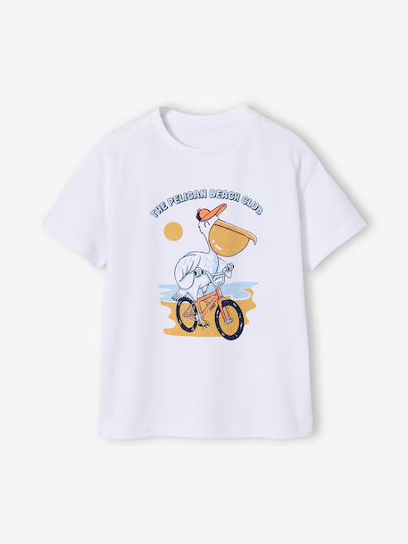 T-shirt garçon manches courtes animaux blanc+écru+vert sapin 1 - vertbaudet enfant 