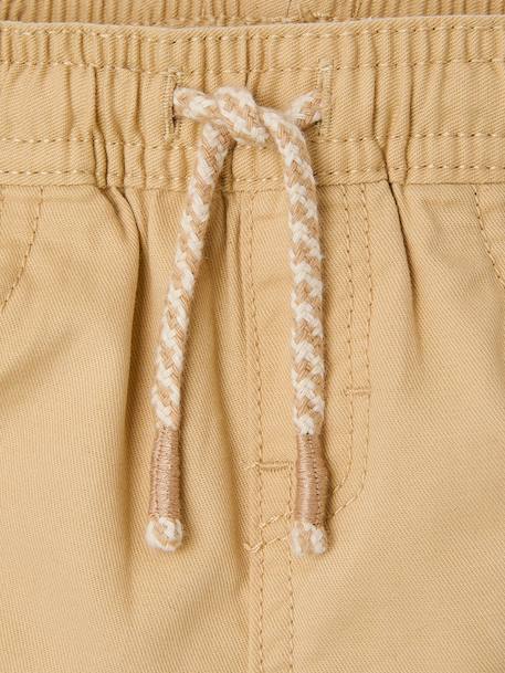 Short bébé garçon en toile taille élastiquée cappuccino+terracotta 3 - vertbaudet enfant 