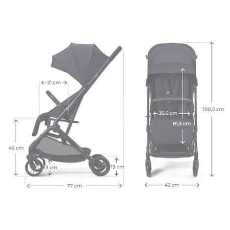 Poussette Compacte Kinderkraft INDY 3 avec Pliage à Une Main CLICK & FOLD, Position Allongée et Roues TPR Durables Beige+Gris+Noir 18 - vertbaudet enfant 