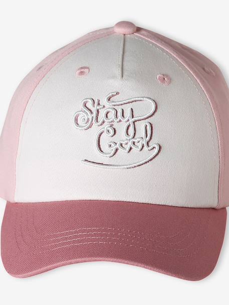 Casquette enfant fille coton brodée vieux rose 5 - vertbaudet enfant 
