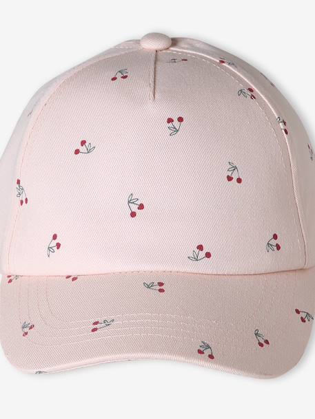 Casquette fille coton à motifs cerises rose pâle 3 - vertbaudet enfant 