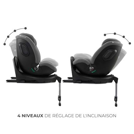 Siège Auto Kinderkraft XRIDER 2 i-Size avec Rotation 360°, ISOFIX, SPS+, H-GUARD+, EASY GROW et Jambe de Force Gris+Noir+Vert 3 - vertbaudet enfant 