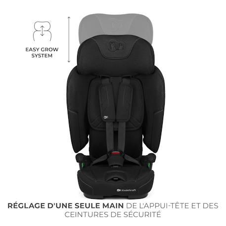 Siège Auto Kinderkraft FIX2GO i-Size avec ISOFIX, SAFERIDE SENSOR, Inclinaison 5 Positions et AIR FLOW Bleu marine+Gris+Noir+Vert 16 - vertbaudet enfant 