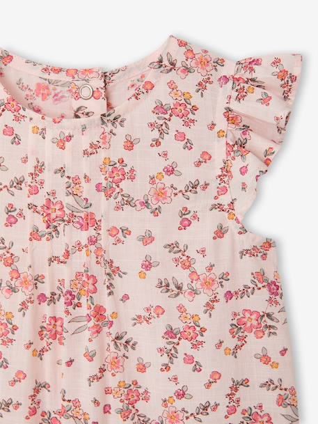 Ensemble bébé fille combinaison + bandeau imprimés rose imprimé+rose pâle+rose poudré+vert céladon imprimé 22 - vertbaudet enfant 