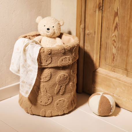 Panier de rangement miffy jacquard teddy biscuit (35 x 30 cm) Marron 3 - vertbaudet enfant 