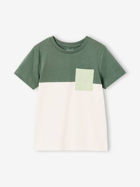 T-shirt garçon coloblock manches courtes ardoise+menthe+orange+vert anglais 23 - vertbaudet enfant 