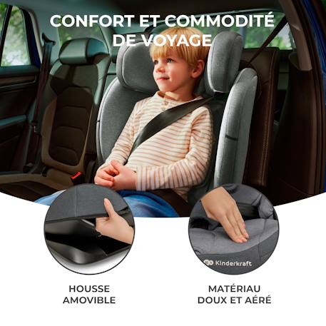 Siège Auto Kinderkraft ONETO3 I-SIZE avec ISOFIX, TOP TETHER, H-GUARD, SPS, EASY GROW et Inclinaison 5 Positions Bordeaux+Gris+Noir+Vert 4 - vertbaudet enfant 