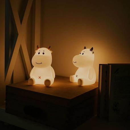 Veilleuse rechargeable vache Blanc, bleu, noir 3 - vertbaudet enfant 