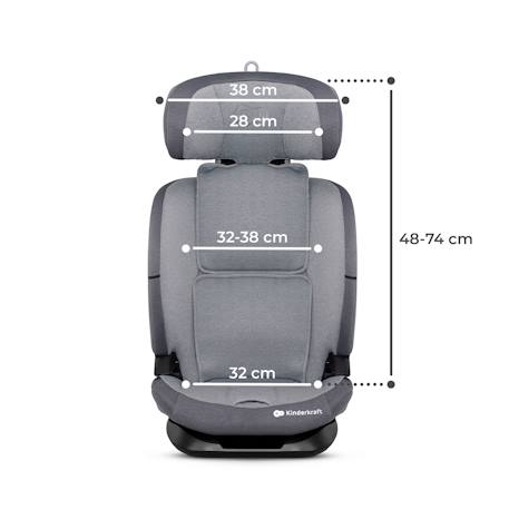 Siège Auto Kinderkraft ONETO3 I-SIZE avec ISOFIX, TOP TETHER, H-GUARD, SPS, EASY GROW et Inclinaison 5 Positions Bordeaux+Gris+Noir+Vert 12 - vertbaudet enfant 