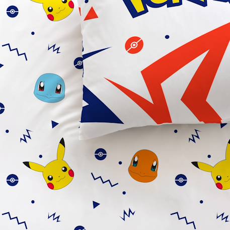 Parure de lit imprimée + drap housse 100% coton, pokemon ziggy Blanc 4 - vertbaudet enfant 