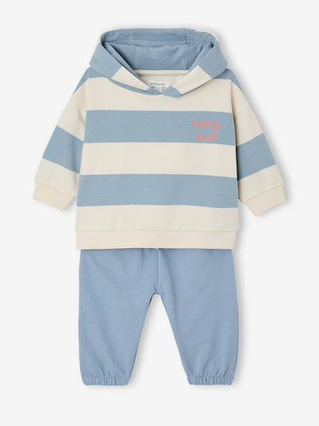 Ensemble bébé sweat et jogging bleu glacier 1 - vertbaudet enfant 