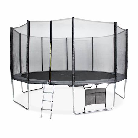 Pack trampoline ø460cm neptune xxl et filet, échelle, bâche, filet chaussures, kit d'ancrage Gris 1 - vertbaudet enfant 