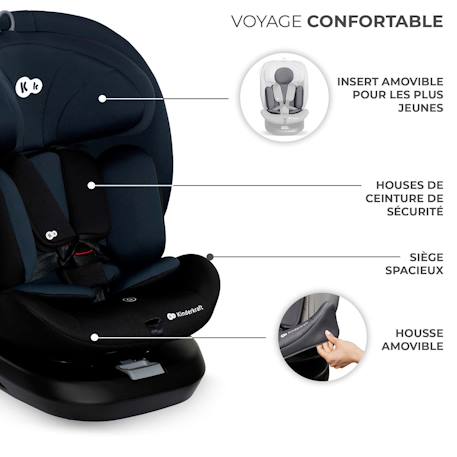 Siege auto rotatif i size I-GROW - 0 à 36 kg évolutif, dès la naissance jusqu'à 12 ans Gris+Noir+Vert 10 - vertbaudet enfant 