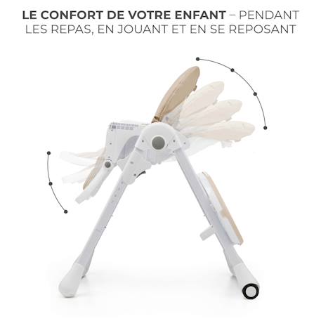 Chaise Haute 2 en 1,  ergonomique, inclinable, pliable avec hauteur réglable Beige+Gris+Vert 4 - vertbaudet enfant 