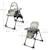 Chaise Haute Bébé TUMMIE 2 en 1 avec Fonction Transat, Réglage 7 Hauteurs, Double Plateau et Pliage Compact Beige+Gris+Vert 12 - vertbaudet enfant 