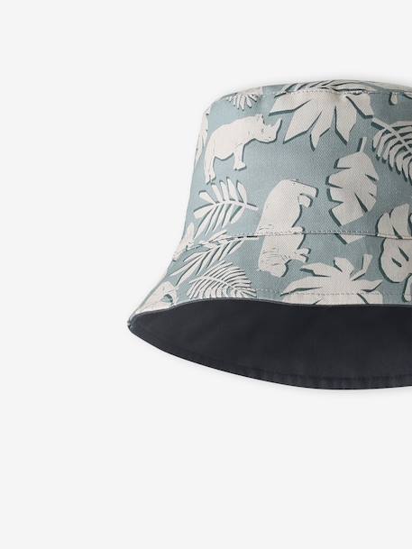 Bob garçon coton réversible à motifs bleu grisé 4 - vertbaudet enfant 