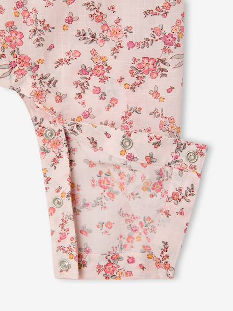 Ensemble bébé fille combinaison + bandeau imprimés rose imprimé+rose pâle+rose poudré+vert céladon imprimé 23 - vertbaudet enfant 