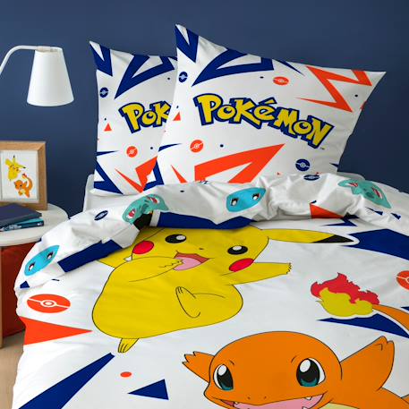 Parure de lit imprimée + drap housse 100% coton, pokemon ziggy Blanc 5 - vertbaudet enfant 