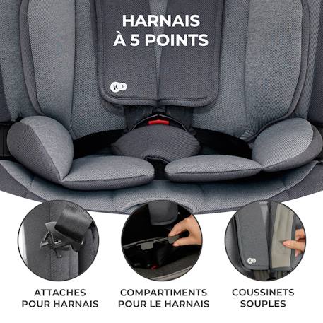 Siège Auto Kinderkraft ONETO3 I-SIZE avec ISOFIX, TOP TETHER, H-GUARD, SPS, EASY GROW et Inclinaison 5 Positions Bordeaux+Gris+Noir+Vert 9 - vertbaudet enfant 