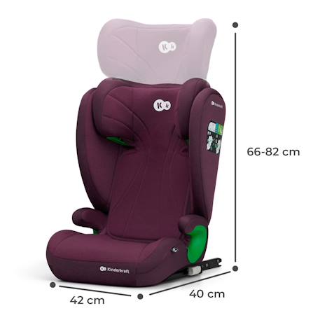 Rehausseur auto isofix groupe 2 3 siege reglable Bordeaux 6 - vertbaudet enfant 