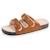 Chaussons mules ouvertes ultra-confortables patch talon, en cuir Camel 1 - vertbaudet enfant 