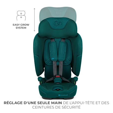 Siège Auto Kinderkraft FIX2GO i-Size avec ISOFIX, SAFERIDE SENSOR, Inclinaison 5 Positions et AIR FLOW Bleu marine+Gris+Noir+Vert 22 - vertbaudet enfant 