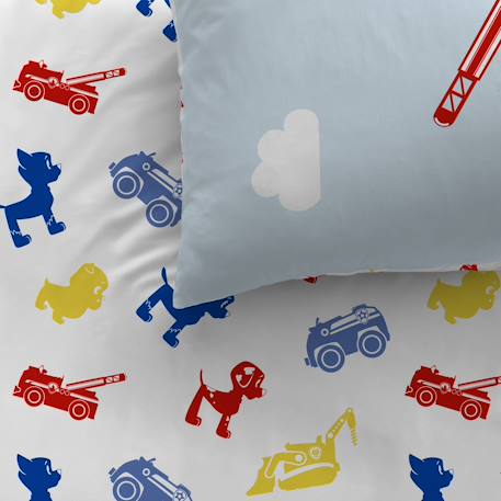 Parure de lit imprimée + drap housse 100% coton, pat patrouille patboy Bleu 4 - vertbaudet enfant 
