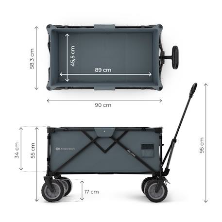 Brouette pliable 130 l tige telescopique roues 360 Noir+Noir / gris / anthracite 12 - vertbaudet enfant 