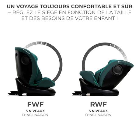 Siege auto rotatif i size I-GROW - 0 à 36 kg évolutif, dès la naissance jusqu'à 12 ans Gris+Noir+Vert 15 - vertbaudet enfant 