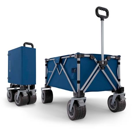 Chariot de transport pliable, capacité 130 litres, capacité charge 100 kg, poids 10kg Bleu+Noir / gris / anthracite 1 - vertbaudet enfant 