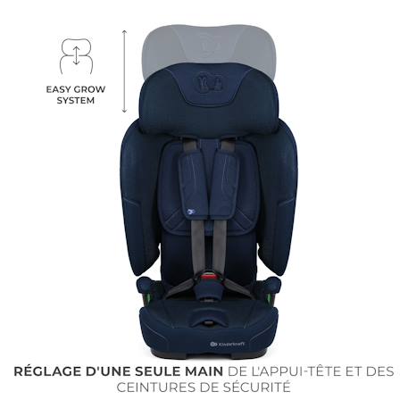 Siège Auto Kinderkraft FIX2GO i-Size avec ISOFIX, SAFERIDE SENSOR, Inclinaison 5 Positions et AIR FLOW Bleu marine+Gris+Noir+Vert 4 - vertbaudet enfant 