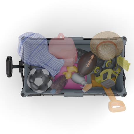 Brouette pliable 130 l tige telescopique roues 360 Noir+Noir / gris / anthracite 11 - vertbaudet enfant 
