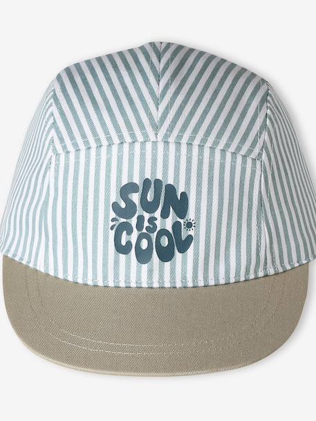 Casquette bébé rayée bleu grisé 2 - vertbaudet enfant 