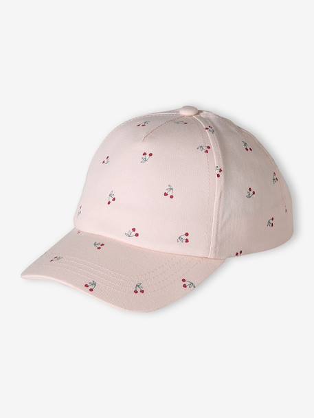 Casquette fille coton à motifs cerises rose pâle 1 - vertbaudet enfant 