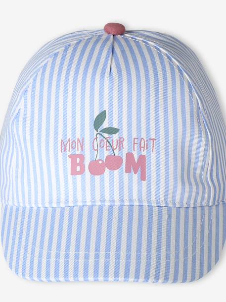 Casquette bébé fille coton rayée rayé bleu 2 - vertbaudet enfant 
