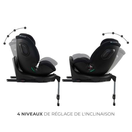 Siège Auto Kinderkraft XRIDER 2 i-Size avec Rotation 360°, ISOFIX, SPS+, H-GUARD+, EASY GROW et Jambe de Force Gris+Noir+Vert 9 - vertbaudet enfant 