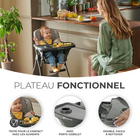 Kinderkraft highchair foldee - chaise de salle à manger pliable Beige+Green+Gris+Vert 10 - vertbaudet enfant 